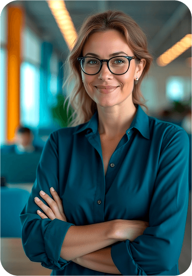 Profissional da área da saúde sorrindo